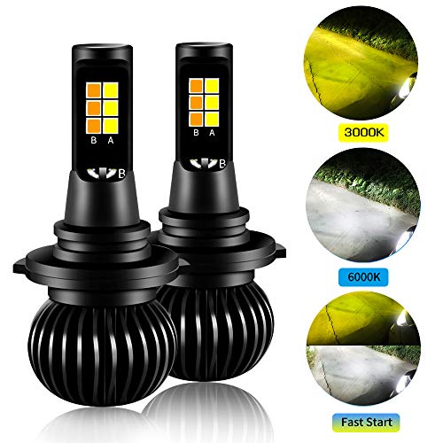 Diesel AutoZone HB4 9006 Led Bombillas de Luz de Niebla 35W 3800LM 6000K Luz Blanca/3000K Luz Amarilla Luces Antiniebla Led para Coche w/SMD Chips - 1 Año de Garantía