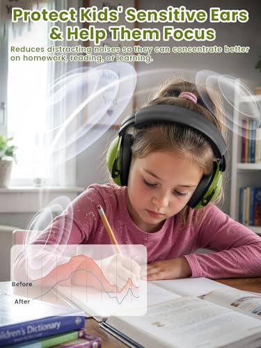 Image of Dr.meter Noise Cancelling Ear Muffs: SNR27.4 Noise Cancelling Headphones for Autism with Adjustable Headband - Hearing Protection Ear Muffs for Kids Autism Sensory Monster Truck Demo Derby Mowing