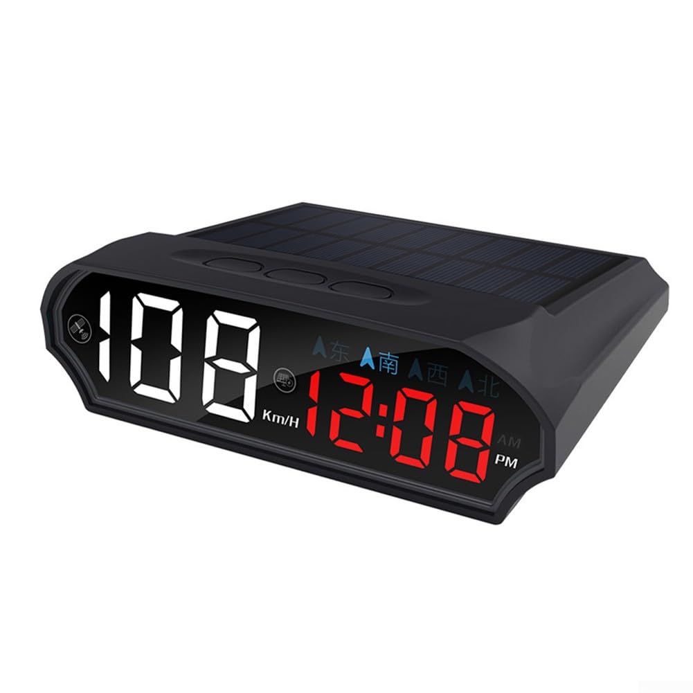 Oniissy Car Solar GPS Head Up Display HUD Digital Speedometer, Compass Light Sensing Auto On Off Color Screen For Most Vehicles Usual Fitment Black ABS