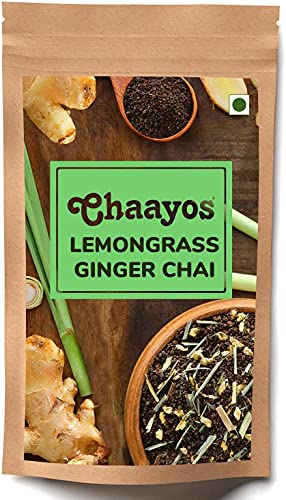 Chaayos Lemongrass Ginger Chai Patti | Refreshing Flavour Premium Tea - 50 Cups (100g)