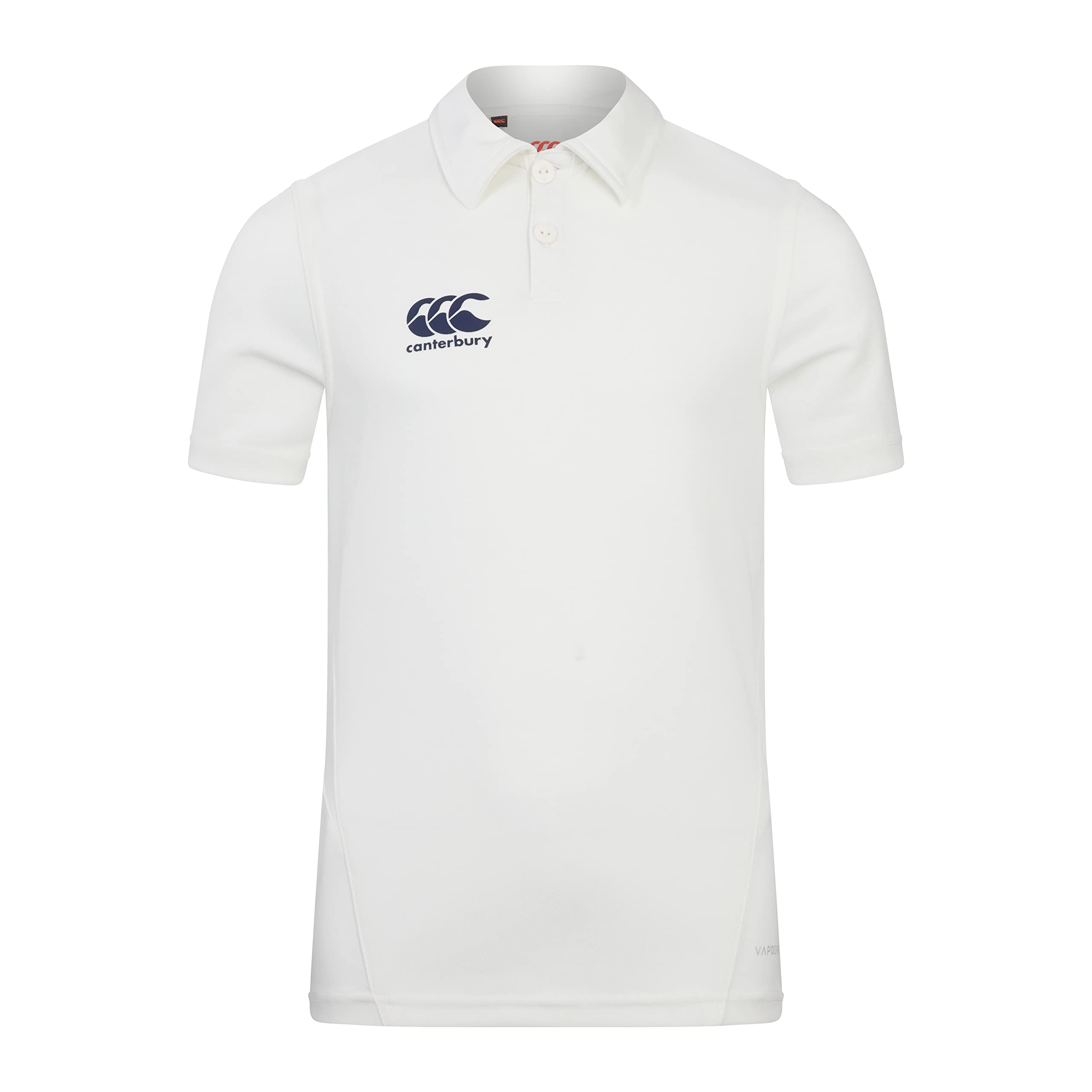 Canterbury Junior Unisex Polo Shirt | Cricket Whites | Moisture Wicking Polo Shirt, Cricket Cream, 6