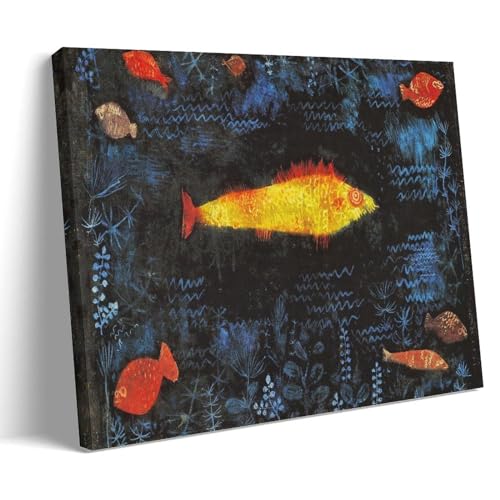 Stampa artistica da parete su tela con il pesce rosso di Paul Klee Painter - Poster decorativo da parete per soggiorno e camera da letto, 20 x 30 cm
