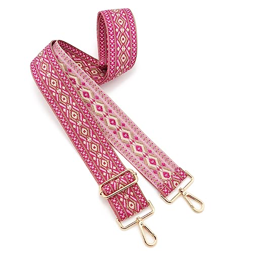 Image of Wide Shoulder Strap Adjustable Replacement Belt Guitar Style Crossbody Bag Handbag Strap Multicolor Canvas Straps(Wide:2in)(Color20)
