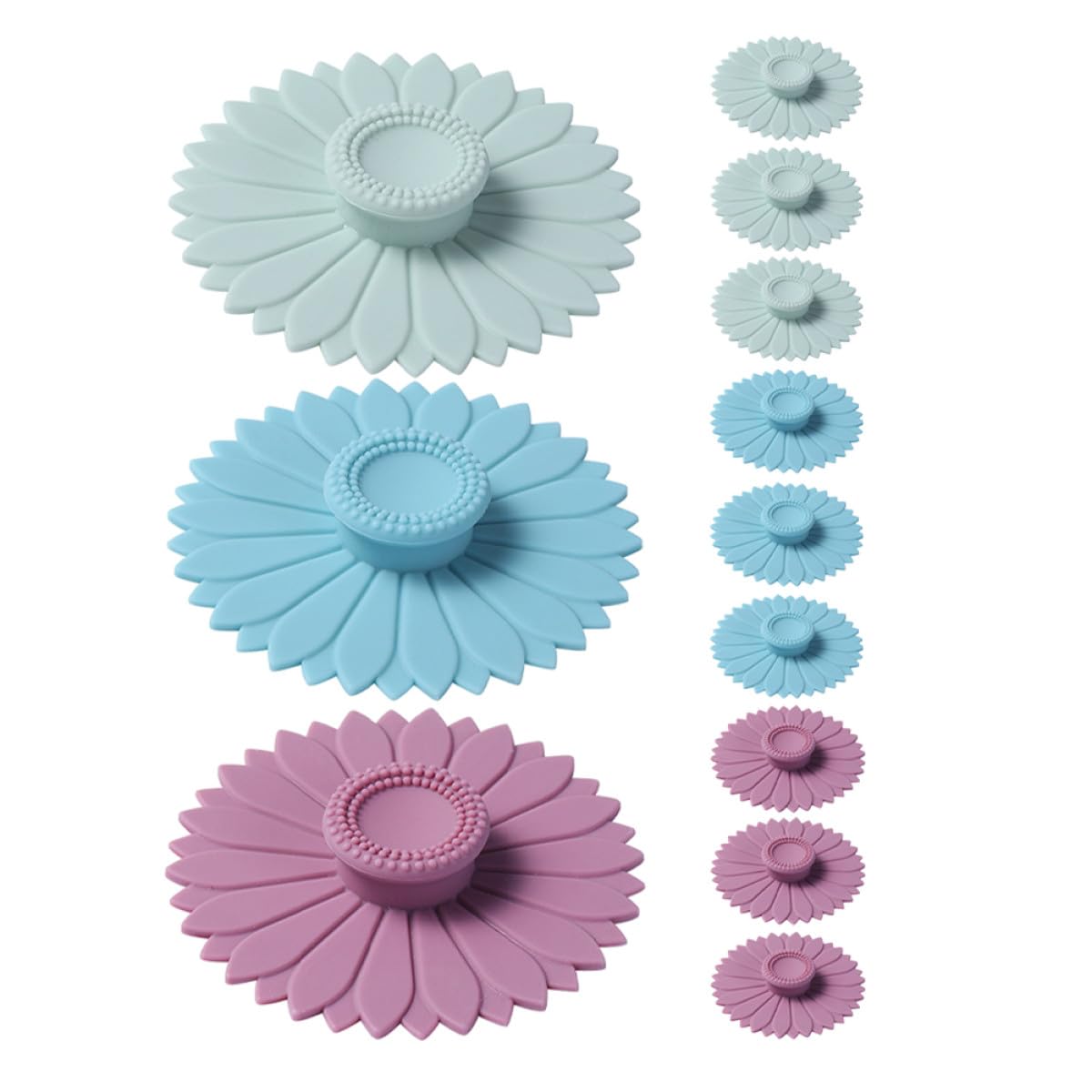 DECHOUS Coperchi in Silicone a Girasole Per Tazze Da Caffè e Bicchieri, Resistenti Al Calore, Chiusura Ermetica, Set Da 12 Pezzi Colorato, Adatti Per Uso Quotidiano e Viaggi
