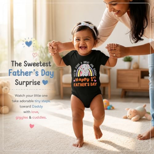 Image of Lillypupp Happy First Father'S Day Newborn Baby Clothes For Boy Girl. Baby Romper For Fathers Day Gift For New Daddy Father Dad Husband.