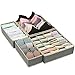 Qisiewell Cassetto Organizer per Biancheria Intima Divisori per Cassetti Pieghevole Organizzatore per biancheria intima reggiseni calze fazzoletti e cravatte Storage box Set di 4 - Grigio