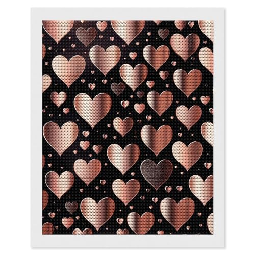 Peinture diamant 5D cœur rose pour décorer le salon ou la chambre à coucher en un clin d'œil