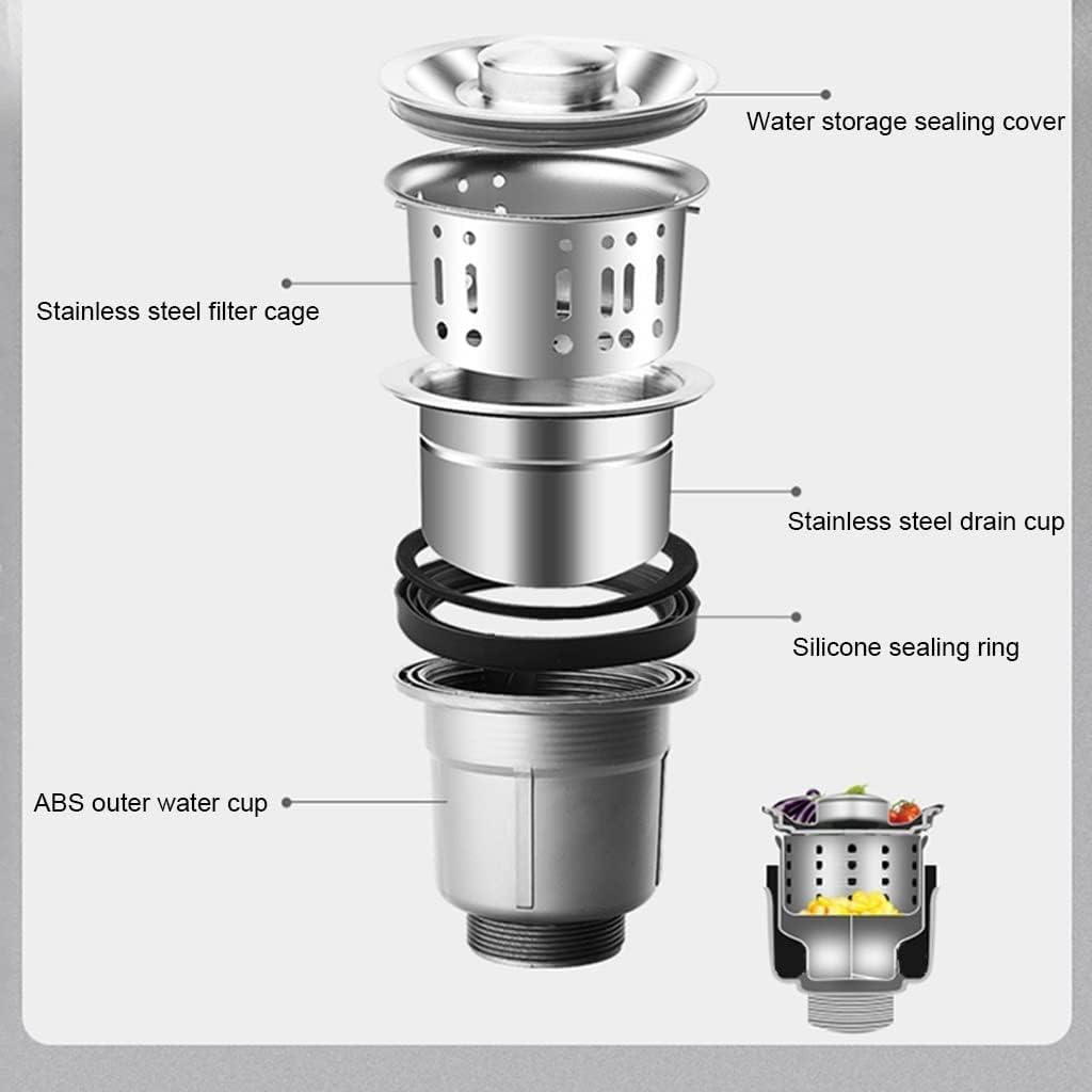 Kitchen Sink. Single Bowl Stainless Steel Bar Or Prep with A Big Bend Faucet & Drainage Components(Rose Gold 60x45x21cm) (Rose Gold 68x45x21cm)