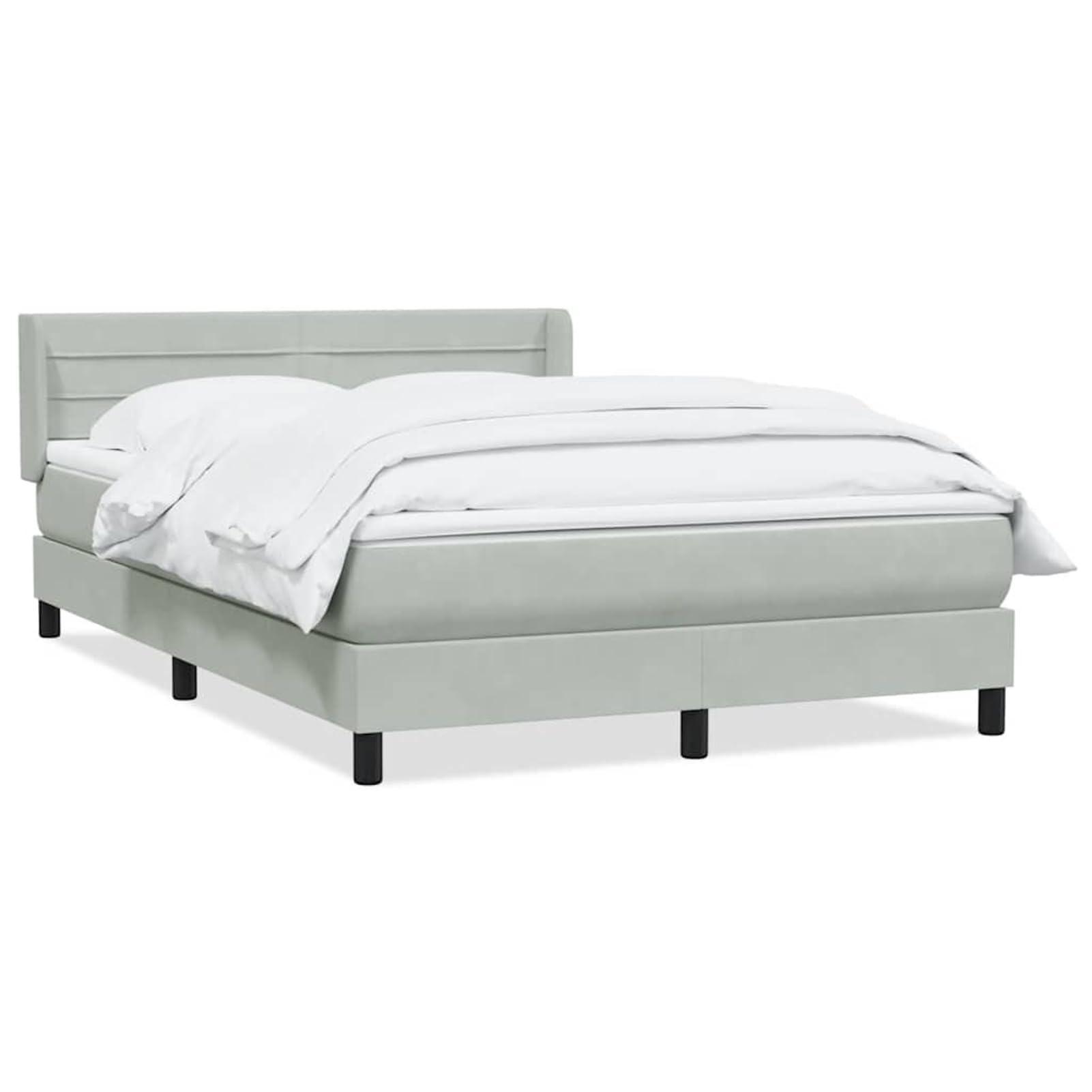 ATOMSTACK MAKER Letto a molle, 160 x 220 cm, con materasso a molle insacchettate, testiera in velluto regolabile in altezza (grigio chiaro), coprimaterasso traspirante e rete a doghe, comodo, di
