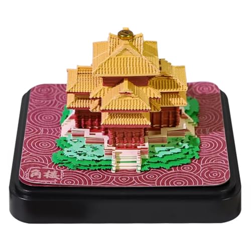 3Dカレンダー 2026年 時計カレンダー ティアアウェイ 古代建築モデル 紙彫り アート 付箋 クリエイティブ パノラマ 3D メモパッド カレンダー オフィス ホーム デスクトップ オーナメント Red House