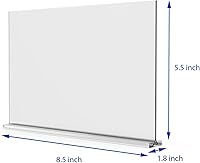 Vista 2 de newnewshow Soporte acrílico para letreros de 8.5 x 5.5 pulgadas, paquete de 3 soportes horizontales de escritorio en forma de T de doble cara.