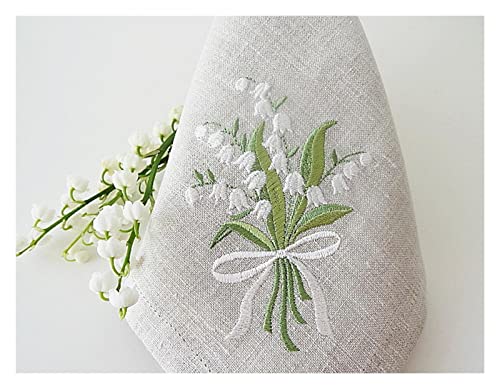 Serviette De Table,Serviette De Table En Tissu Serviettes de linge brodés à fleurs, de placements, tapis de table, hôtel, restaurant 40x40cm