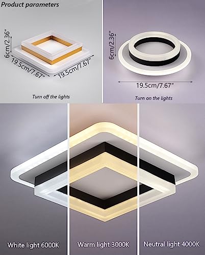 Luzes de teto modernas nórdicas de 20W Lâmpada de teto simples de montagem semi-embutida Luz de teto