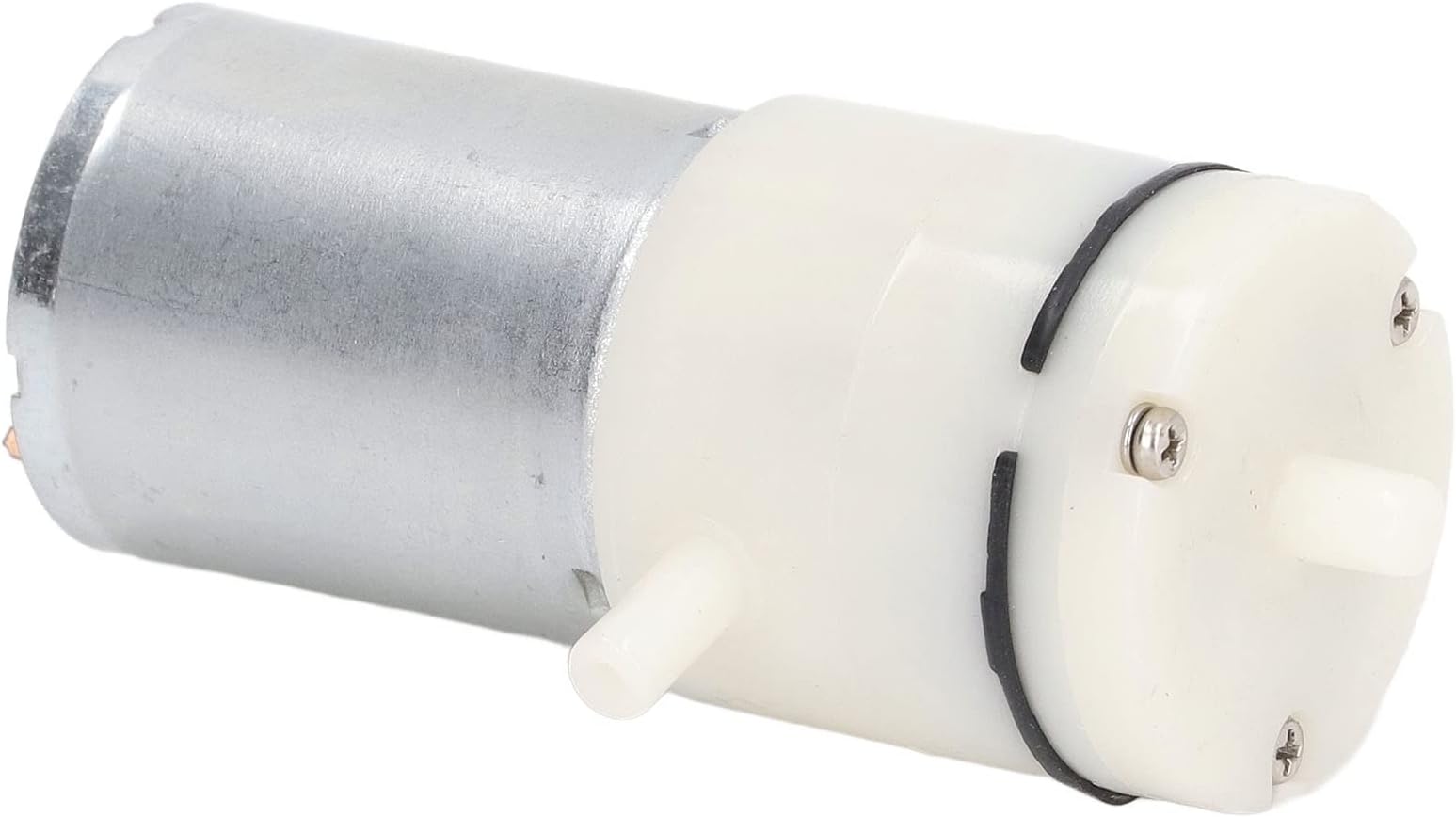 Oumefar Micro DC Diaphragm Vacuum Pump with 90 Degree Angle Air Ports High Performance for Stable Machine Operation and Safety, White for Wide Range of Applications (DC12V)