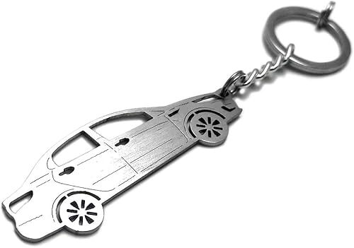 Miniatura 5 de Llavero con anillo para KIA Rio III 4D llave colgante cadena regalo automóvil diseño accesorios láser corte hogar llave, plateado