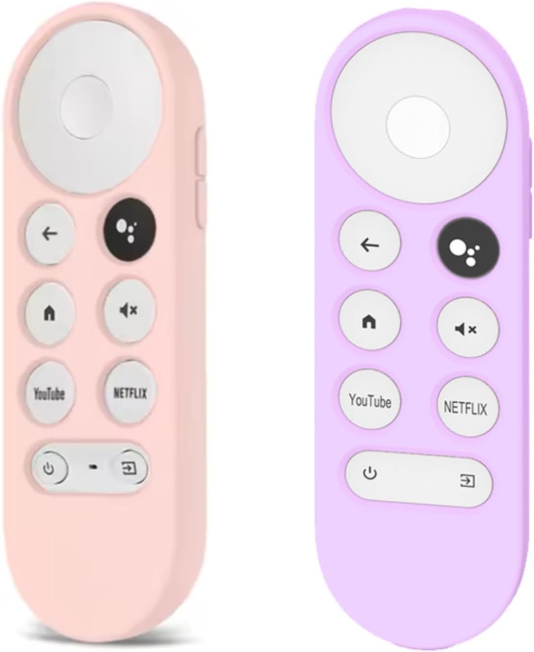 [2 Pack] Silicone Remote Replacement for Google TV 4K 2020 Voice Remote,Chromecast 2022HD Remote Protective,Anti-Slip Shockproof with Lanyard,Skin Friendly.(Purple&Pink)