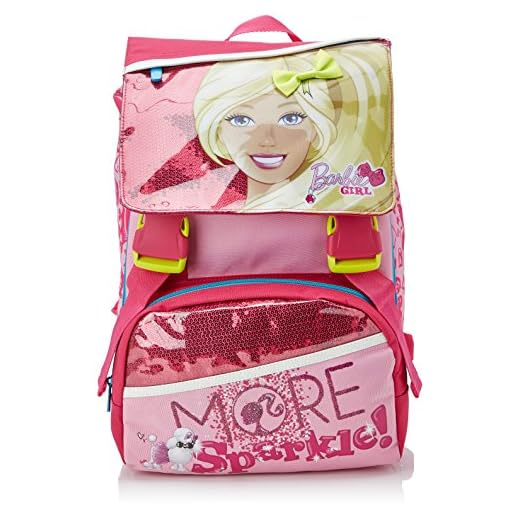 Barbie - Sparkle Zaino Scuola Espandibile con Gadget, Bambina, Rosa, 28 Litri
