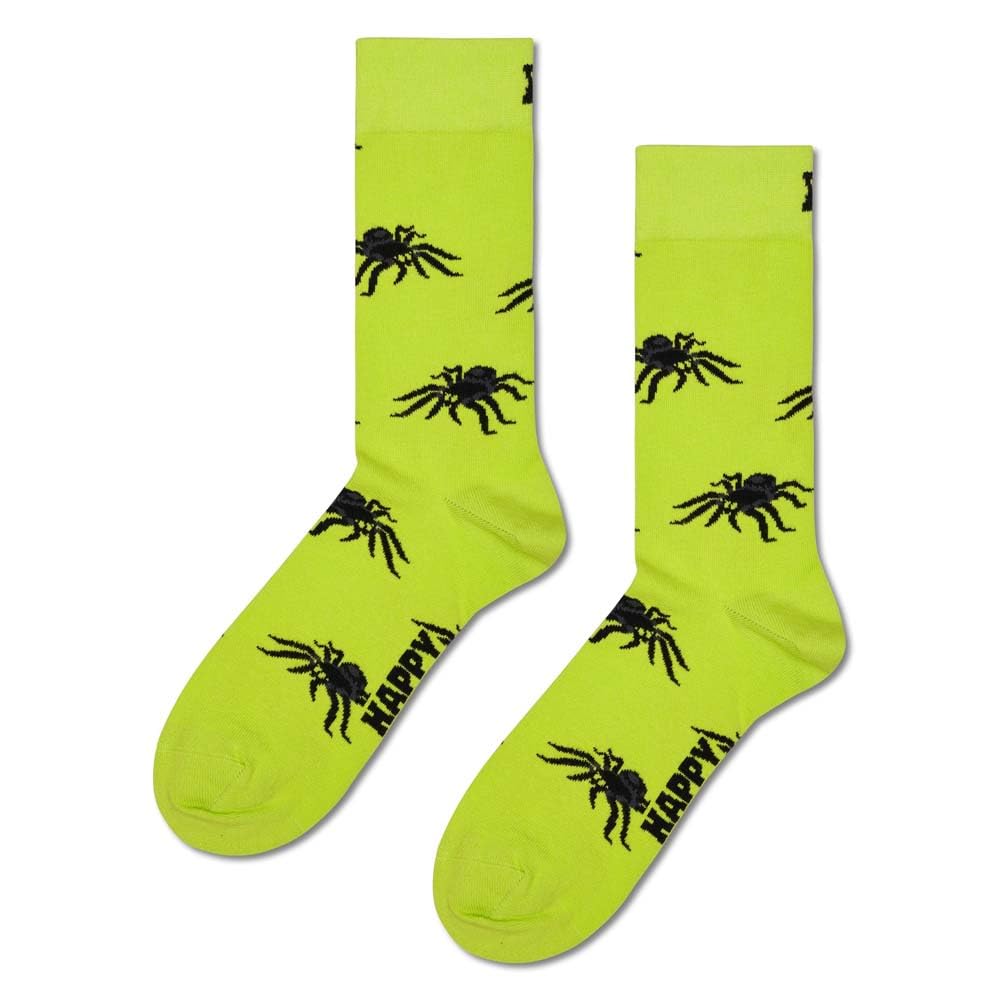 Happy Socks Unisex Green Spider Crew Socks Eu 36-40