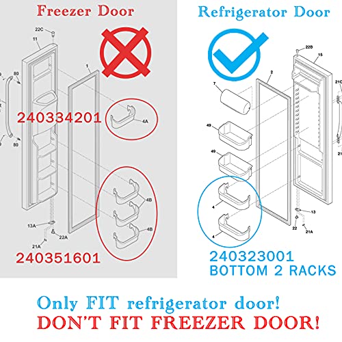 2 pack 240323001 Refrigerator Door Bin, Refrigerator Side Shelf Replacement Part, (15.95in long), Fit for frigidaire kenmore, Replace AP2115741, PS429724, AH429724, 240323007, (DON’T fit freezer door) by MONKEMON - Image 4