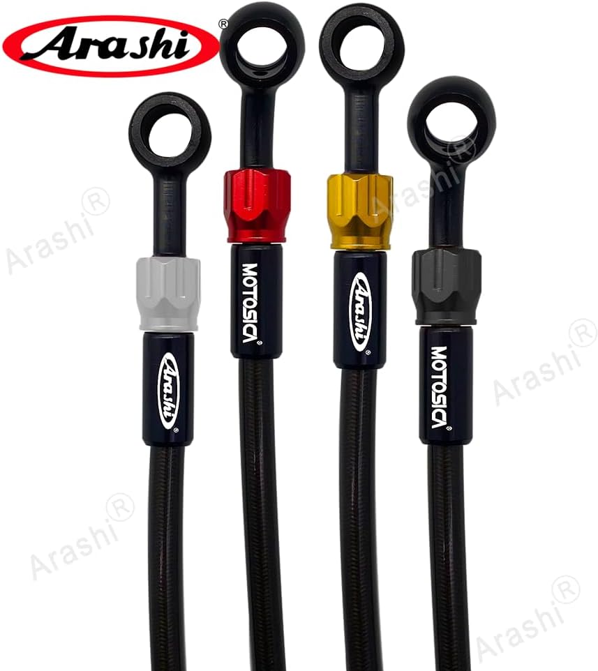 Arashi Black 95cm 37.4" Motorcycle brake line hose for Honda Suzuki GSXR 600 750 1000 1300 Hayabusa GSX1300R Gen 1 2 3 CBR600RR CBR1000RR Swingarm Extension Modification