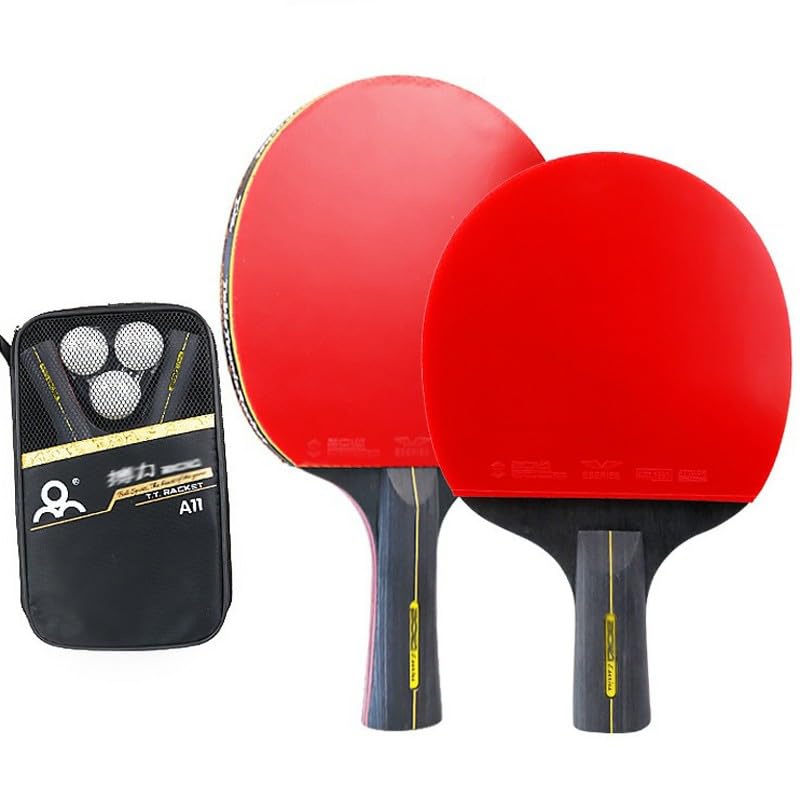 JITEM Ping Pong Paddles, 2 Piece Table Tennis Bats, Professional Table Tennis Racket Set for Beginners and Experienced Players(Color:C)