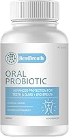 Vista 1 de BestBreath - Probiótico oral natural Best Breath para dientes, encías y mal aliento (individual, 60 cápsulas)