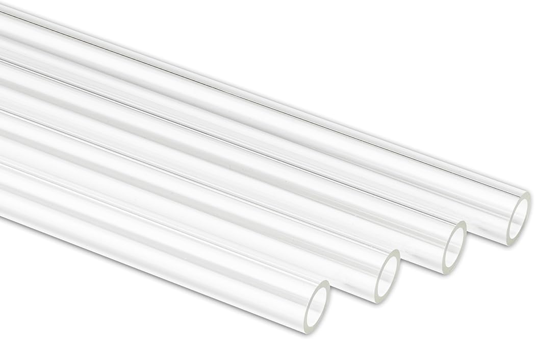 EKWB EK-HD PETG Tube, 10/12mm, 500mm, Clear, 4-pack