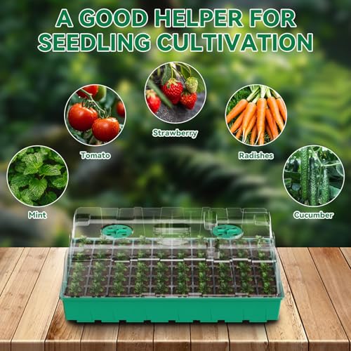 120 Cell Seed Starter Tray, Seed Starter Kit with Growth Light, 3.54-inch Humidity Dome Seedling Germinatio Starter Kit, Indoor Seed Germination Tray for Seed Reproduction and Seed Initiation - Image 7