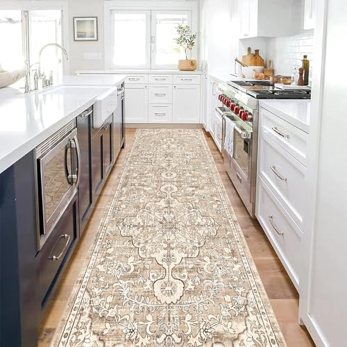 Pauwer Boho Hallway Runner Rug 3x10 Washable Entryway Area Rugs Non Slip Farmhouse Vintage Floor Mat Long Carpet Runner for Hallways Laundry Room Kitchen Bathroom Bedroom