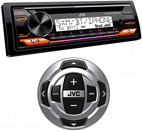JVC KD-T91MBS Marine Stereo w/CD, BT, USB, SiriusXM Ready, Amazon Alexa + RM-RK62M Wired Marine Remote Control