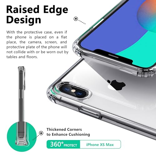 Image of ONES for iPhone Xs Max Slim Case Clear, [PC + TPU Hybrid][Military-Grade Drop Protection][Anti-Yellowing], Shockproof Silicone Hard Cover, Transparent Case