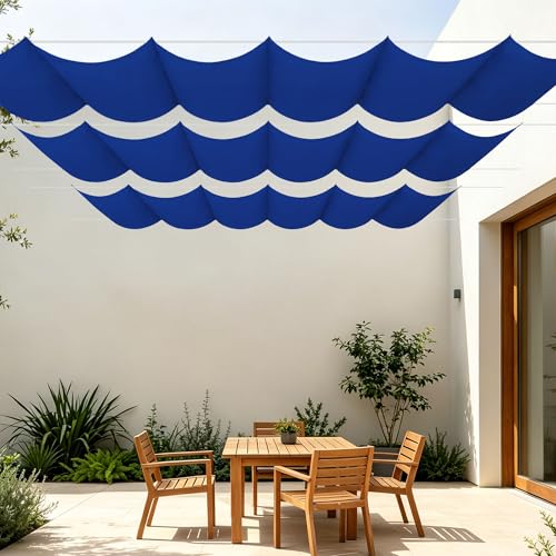 Toile ombrage rétractable vague contre la chaleur du balcon
