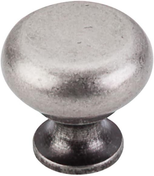 Top Knobs M275 Somerset II Collection 1-1/4" Flat Faced Knob, Pewter Antique