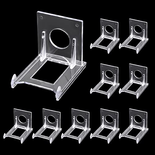 CRAFFANCY 10 Pcs Mini Acrylic Plate Stands, Mini Clear Plastic Display Holders Adjustable Picture Plate Easels Stands for Display (S)