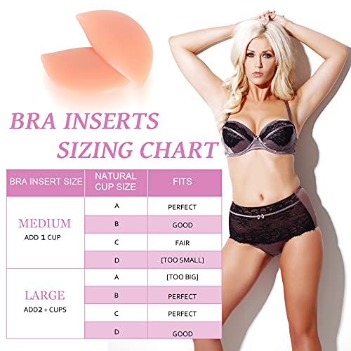 Silicone Bra Inserts Push up Breast Cups Enhancers pads (Skin) - Thumbnail 6