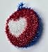 100% Handmade Dish Scrubber White/Red/Blue Design Dishwash Scrubby (Limited Edition) 3Qty (Round Heart (1qty))