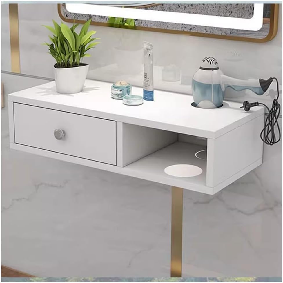 Stylingstation zur Wandmontage, Haartrocknerhalter und Schublade, Aufbewahrungslösung für Salon und Spa