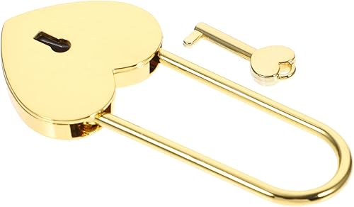 Toddmomy 1 candado pequeño en forma de corazón, cerradura de corazón de metal con llave para caja de joyería, caja de almacenamiento, libro diario,