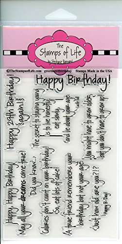Happy Birthday Stamps for Card-Making and Scrapbooking Supplies by The Stamps of Life - Greetings4Birthday Sentiments