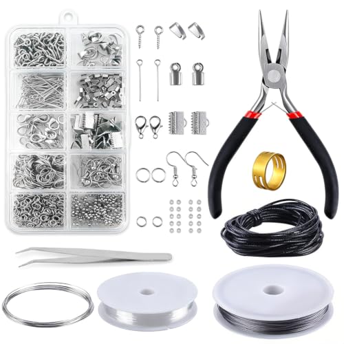 Image of HASTHIP Jewelry Making Supplies Kit with Pliers Findings Beading Wires