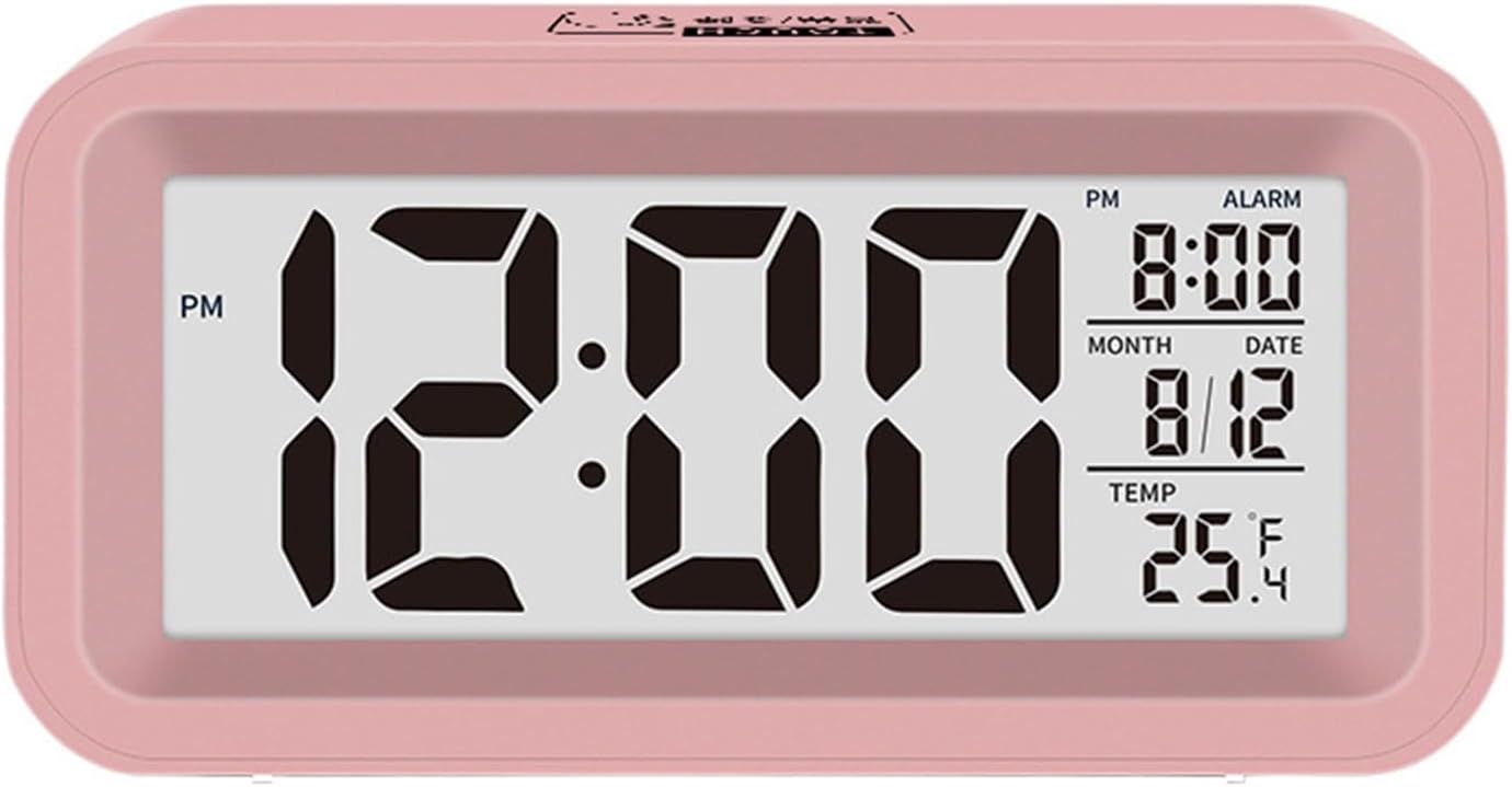 Desktop Alarm Clock Large Screen High Precision Backlight Design Compact Size Date Display Temperature Monitoring ABS 3-in-1