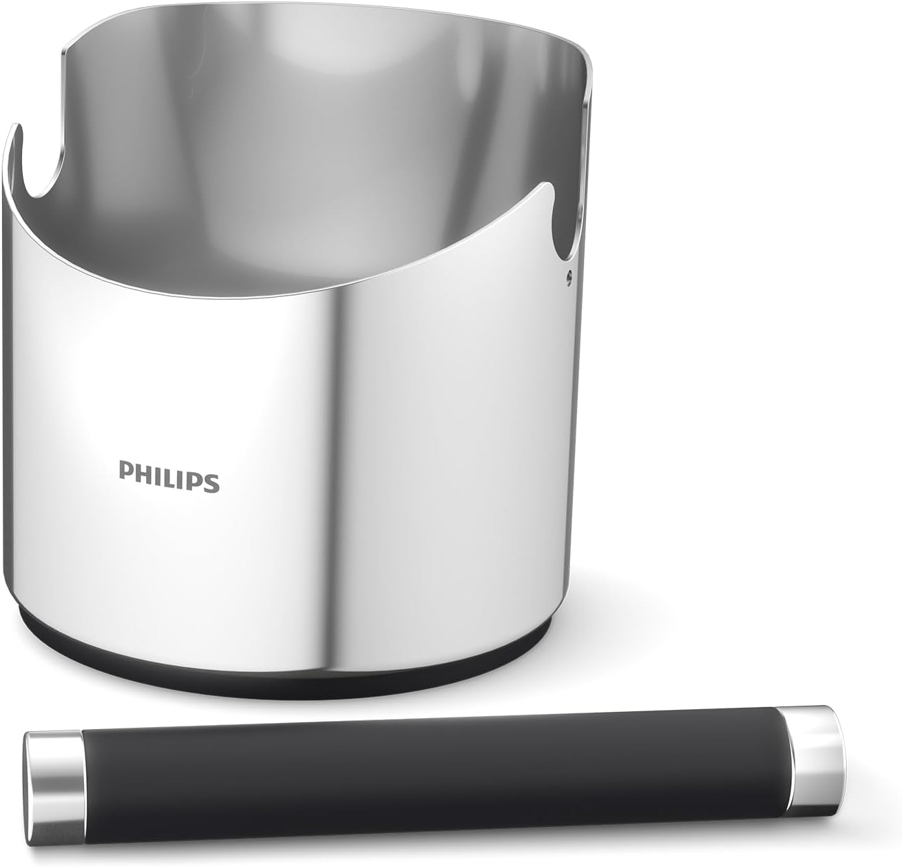 Philips Barista Brew Knock Box - Durable Stainless Steel, Effortless Cleaning, Non-Slip Base, Removable Knock Bar, Compact Design, Easy Coffee Grounds Disposal (CA8018/10)