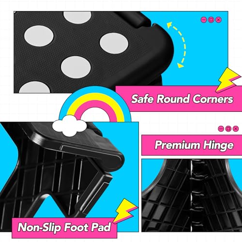 Delxo Folding Step Stool 13 inch 2 Pack,300 Lbs Step Stool for Kids&Adults - Image 8