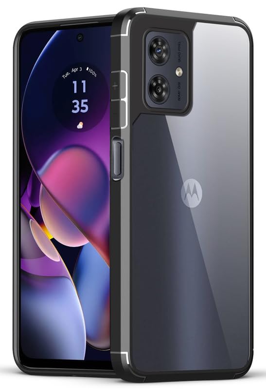 Mr. Case Transparent case with Silicone Frame Back Cover for Motorola Moto G54 | Shockproof Transparent Hard Back Shockproof Bumper - Transparent (Black Border) (B0CWV4TKZD) Amazon Price History, Amazon Price Tracker