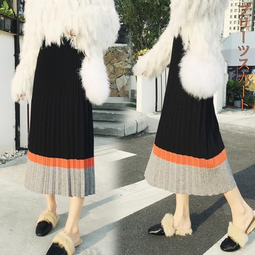 お値下げ　ふわっとニット✖プリーツ　スカート　マキシ丈　ウエストゴム　3色展開 お値下げ ふわっとニット✖プリーツ スカート マキシ丈 ウエスト