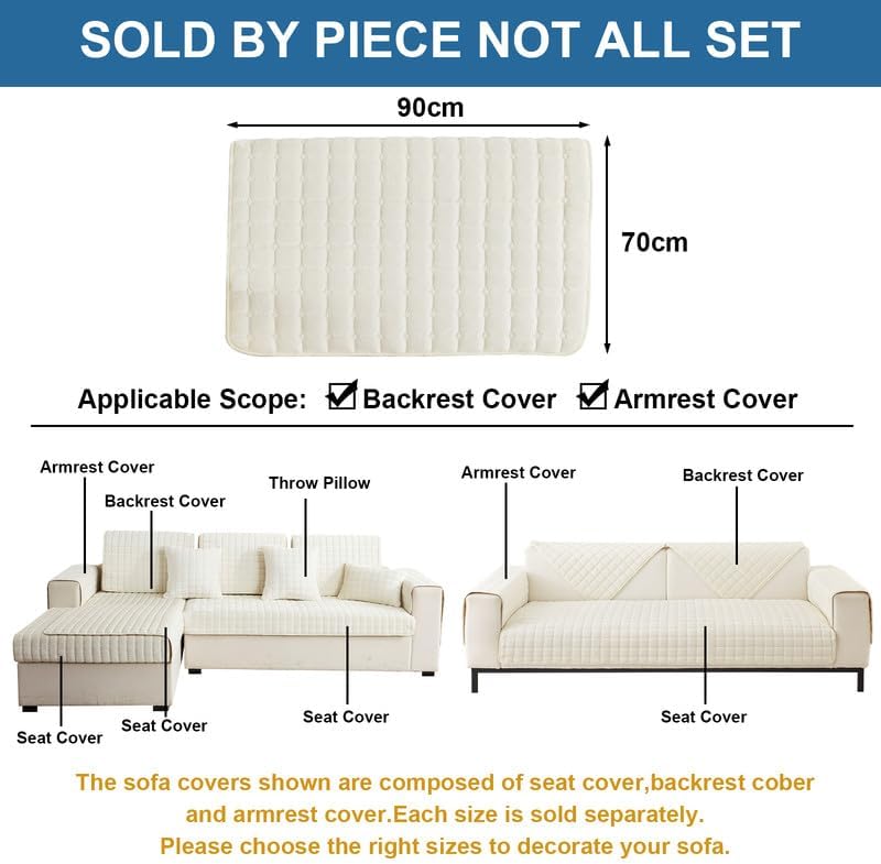 Miniatura 3 de JIAN YA NA Funda para sofá modular, funda de terciopelo para sofá para mascotas y niños, antideslizante, lavable, protector de muebles para sofá de