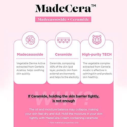 Skinrxlab Made Cera Cream 50Ml (1.69 Fl.oz.) - Acne And Redness Relief Face Moisturizer, Sebum Control, Improving Skin Barrier With Ceramide And Madecassoside, Anti-Aging And Pore Minimizing Face Cream #TOP3