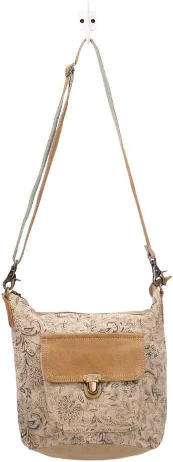 Myra Bag Floral Purses for Women - Genuine Leather and Canvas Floral Purse with Flower Print, Flower Handbags for Women - Image 5