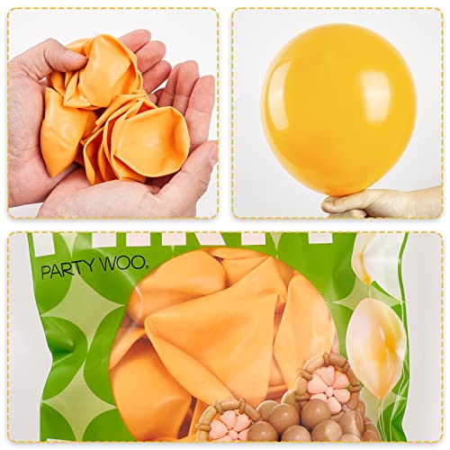 Partywoo Orange Balloons, 100 Pcs Orangey Yellow Balloons Different Sizes Pack Of 18 Inch 12 Inch 10 Inch 5 Inch Balloons For Balloon Garland Or Balloon Arch As Party Decorations, Birthday Decorations #TOP1