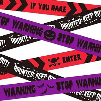 SWRT 3-Pack Halloween Caution Tape, 3 in x 30 ft (Total 90 ft)